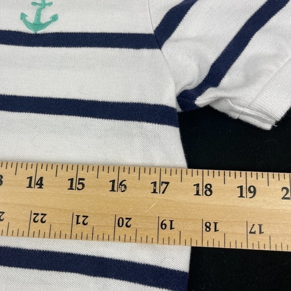 Old Navy Polo Mens Small White Blue Striped Anchor - Picture 7 of 8